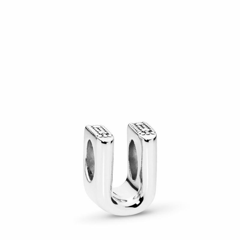 Pandora Letter U Charm Silver Egypt LN1786902